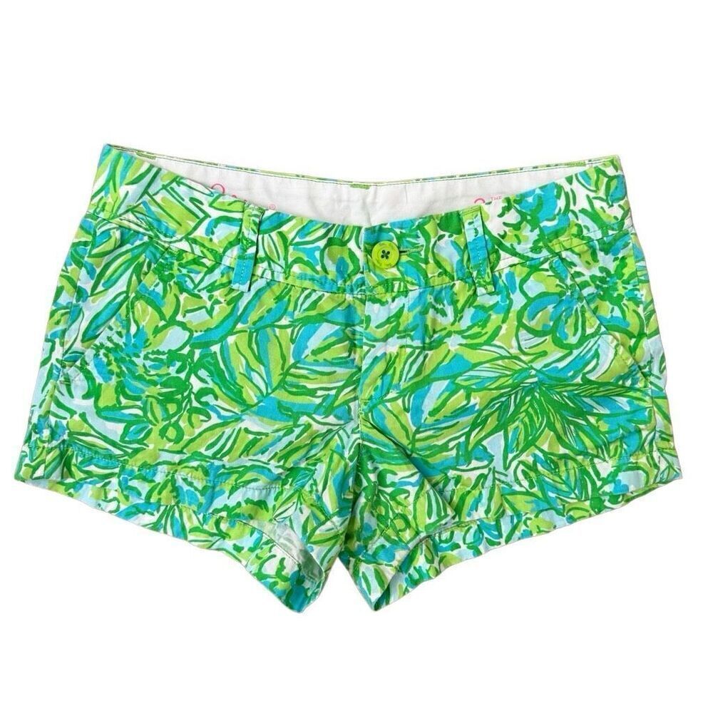 Lilly Pulitzer The Walsh Short Citrus Green Parrot Size 2